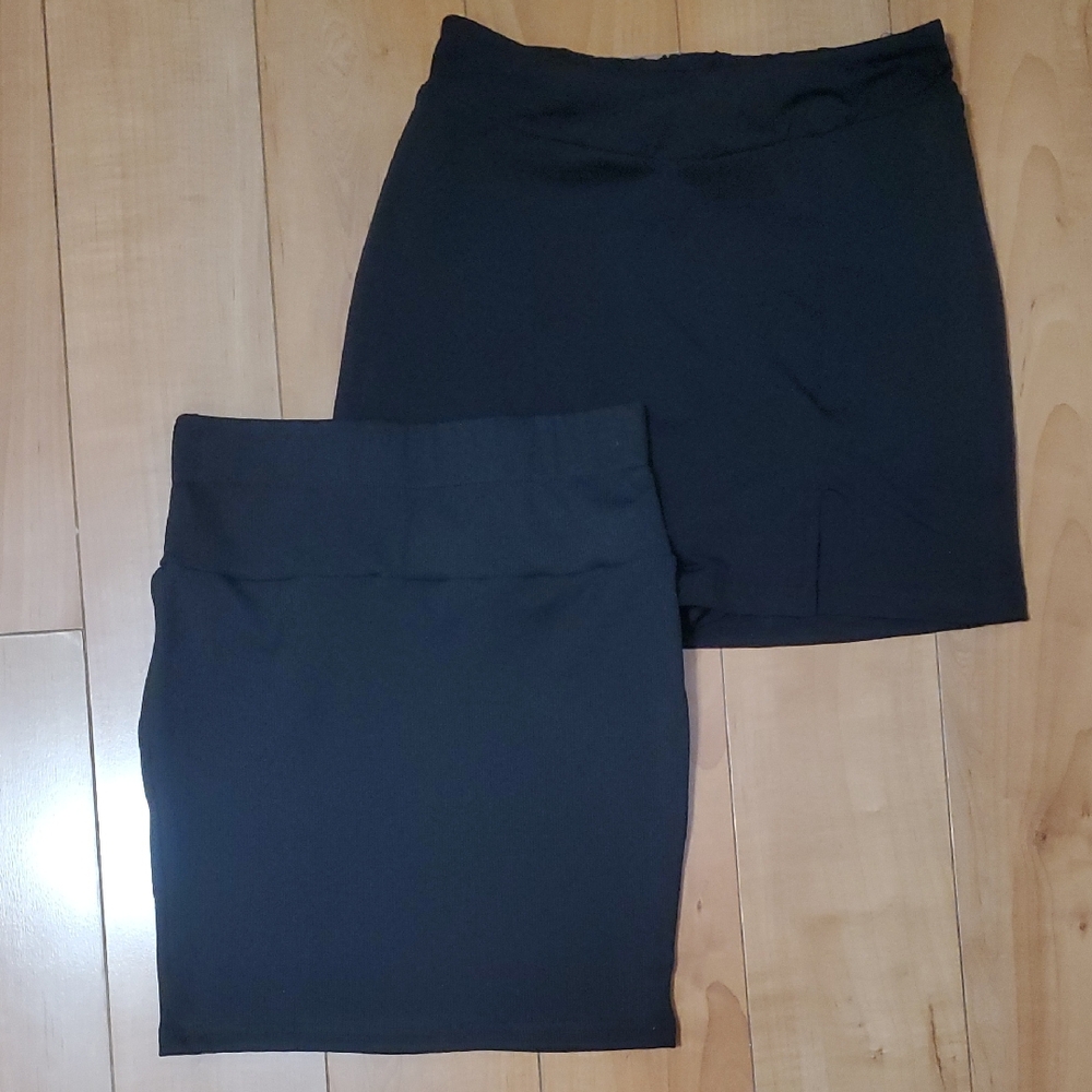 SHEIN XS Elegant Black Garment Skirt Set